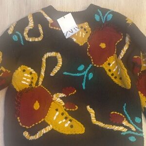 Zara Kids Sweater with Red, Yellow, and Blue Patterns